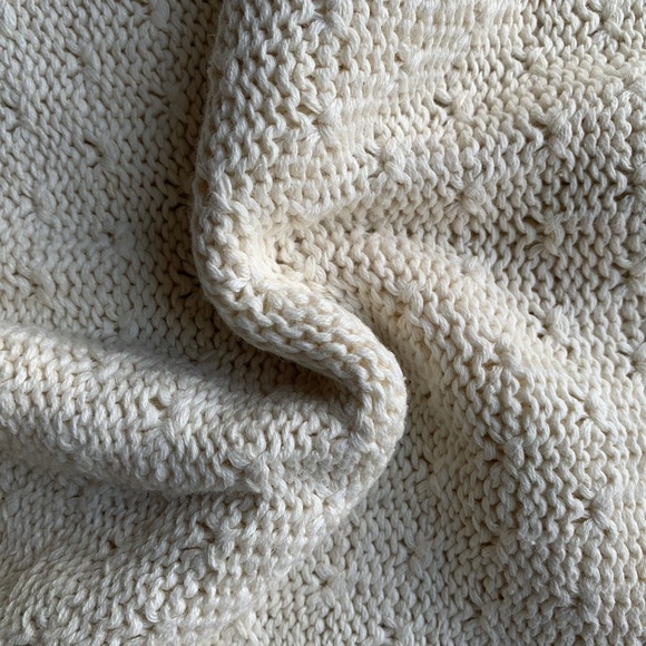 Vintage Knit Sweater, S, Cream, Cotton & Ramie, Good Condition - Picture 3 of 8